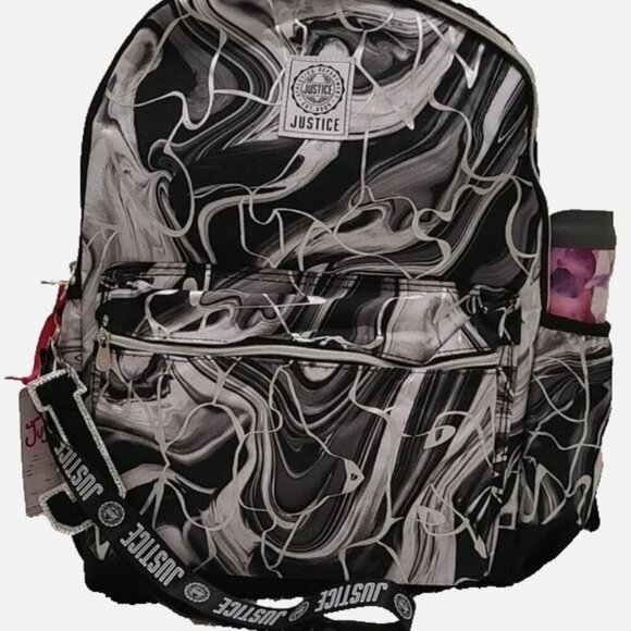 Justice Other - Justice Sport 3 Piece Full Size Metallic Backpack New